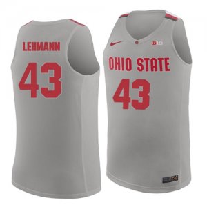 Ohio State Buckeyes 43 Matt Lehmann Gray College Basketball Jersey