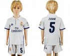 Real Madrid #5 Zidane White Home Kid Soccer Club Jersey