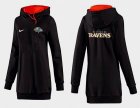 Women Baltimore Ravens Logo Pullover Hoodie-099