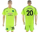 2017-18 Manchester United 20 S.ROMERO Fluorescent Green Goalkeeper Soccer Jersey