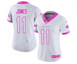 Women\'s Nike Atlanta Falcons #11 Julio Jones Limited Rush Fashion Pink NFL Jersey