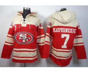 Nike nfl jerseys san francisco 49ers #7 colin kaepernick red-cream[pullover hooded sweatshirt]