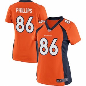 Women\'s Nike Denver Broncos #86 John Phillips Limited Orange Team Color NFL Jersey