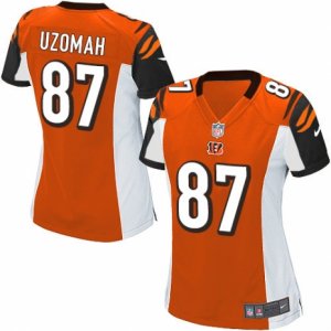 Women\'s Nike Cincinnati Bengals #87 C.J. Uzomah Limited Orange Alternate NFL Jersey