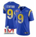 Nike Rams #9 Matthew Stafford Royal 2022 Super Bowl LVI Vapor Limited Jersey