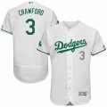 Men's Majestic Los Angeles Dodgers #3 Carl Crawford White Celtic Flexbase Authentic Collection MLB Jersey