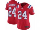 Women Nike New England Patriots #24 Stephon Gilmore Red Alternate Vapor Untouchable Limited Player NFL Jersey