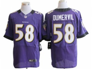 Nike NFL Baltimore Ravens #58 Elvis Dumervil Purple Jerseys(Elite)