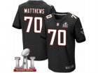 Mens Nike Atlanta Falcons #70 Jake Matthews Elite Black Alternate Super Bowl LI 51 NFL Jersey