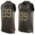 Nike Green Bay Packers #89 Jared Cook Green Mens Stitched NFL Limited Salute To Service Tank Top Jersey