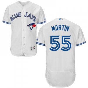 2016 Men\'s Toronto Blue Jays #55 Russell Martin Majestic White Flexbase Authentic Collection Player Jersey