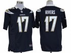 Nike NFL San Diego Chargers #17 Philip Rivers Black Game Jerseys