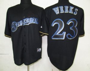 mlb milwaukee brewers #23 weeks black fashion