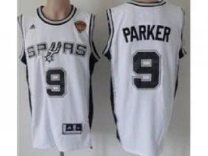 NBA San Antonio Spurs #9 Tony Parker White(Revolution 30 Swingman 2013 Finals Patch)