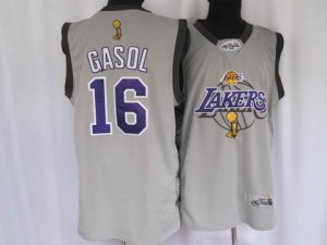 nba la lakers #16 gasol grey[2010 finals commemorative edition]