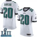 Men Nike Philadelphia Eagles #20 Brian Dawkins White 2018 Super Bowl LII Elite Jersey