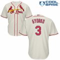 Mens Majestic St. Louis Cardinals #3 Jedd Gyorko Authentic Cream Alternate Cool Base MLB Jersey