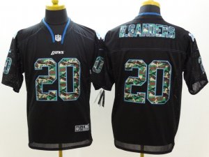 Nike Detroit Lions #20 Barry Sanders Black jerseys(Elite Camo Fashion)