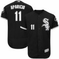 Men's Majestic Chicago White Sox #11 Luis Aparicio Black Flexbase Authentic Collection MLB Jersey