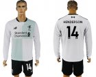 2017-18 Liverpool 14 HENDERSON Away Long Sleeve Soccer Jersey