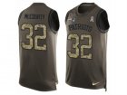 Mens Nike New England Patriots #32 Devin McCourty Limited Green Salute to Service Tank Top NFL Jersey