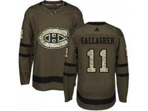 Youth Adidas Montreal Canadiens #11 Brendan Gallagher Green Salute to Service Stitched NHL Jersey