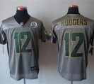 Nike Packers #12 Aaron Rodgers Grey With Hall of Fame 50th Patch NFL Elite Jersey