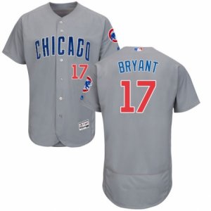 Men\'s Majestic Chicago Cubs #17 Kris Bryant Grey Flexbase Authentic Collection MLB Jersey