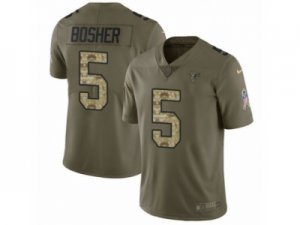 Men Nike Atlanta Falcons #5 Matt Bosher Limited Olive Camo 2017 Salute to Service NFL Jersey