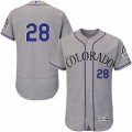 Men's Majestic Colorado Rockies #28 Nolan Arenado Grey Flexbase Authentic Collection MLB Jersey