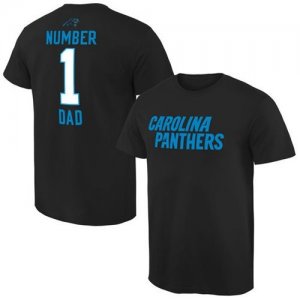 Mens Carolina Panthers Pro Line College Number 1 Dad T-Shirt Black