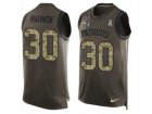 Mens Nike New England Patriots #30 Duron Harmon Limited Green Salute to Service Tank Top NFL Jersey