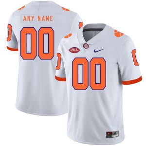 Clemson Tigers White Men\'s Customized Nike College Football Jersey