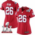 Womens Nike New England Patriots #26 Logan Ryan Elite Red Alternate Super Bowl LI 51 NFL Jersey