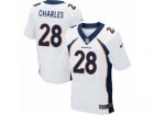Mens Nike Denver Broncos #28 Jamaal Charles Elite White NFL Jersey