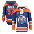 Oilers #97 Connor McDavid Blue All Stitched Hooded Sweatshirt