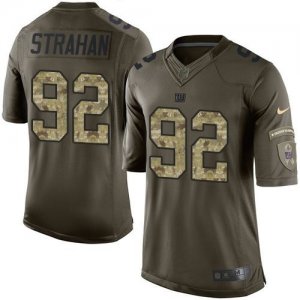 Nike New York Giants #92 Michael Strahan Green Salute to Service Jerseys(Limited)