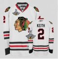 nhl jerseys chicago blackhawks #2 keith white[2013 stanley cup champions]