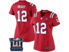 Womens Nike New England Patriots #12 Tom Brady Red Alternate Super Bowl LI Champions NFL Jersey