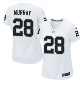 Women Nike Raiders #28 Latavius Murray White Stitched NFL Elite Jersey