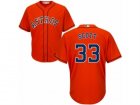 Youth Majestic Houston Astros #33 Mike Scott Authentic Orange Alternate Cool Base MLB Jersey