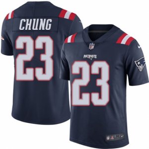 Mens Nike New England Patriots #23 Patrick Chung Limited Navy Blue Rush NFL Jersey