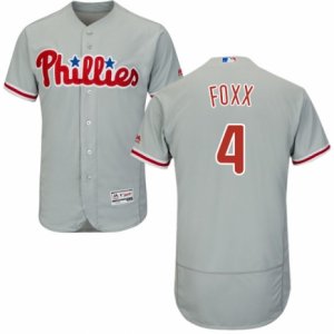 Men\'s Majestic Philadelphia Phillies #4 Jimmy Foxx Grey Flexbase Authentic Collection MLB Jersey