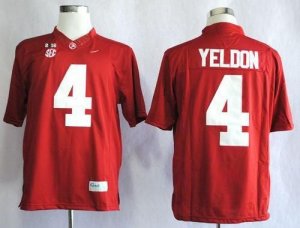 NCAA Alabama Crimson Tide #4 T.J Yeldon Red 2016 College Football Playoff National Championship Jersey