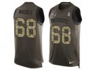 Mens Nike New England Patriots #68 LaAdrian Waddle Limited Green Salute to Service Tank Top NFL Jersey