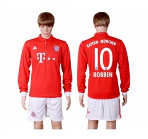 Bayern Munchen #10 Robben Home Long Sleeves Soccer Club Jersey