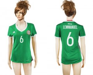 Womens Mexico #6 J.Emmanuel Home Soccer Country Jersey