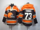 Nike jerseys cleveland browns #73 tfomas brown-orange[pullover hooded sweatshirt]