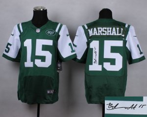 Nike New York Jets #15 Brandon Marshall green jerseys(Elite)(Signature)