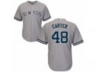 Mens Majestic New York Yankees #48 Chris Carter Replica Grey Road MLB Jersey